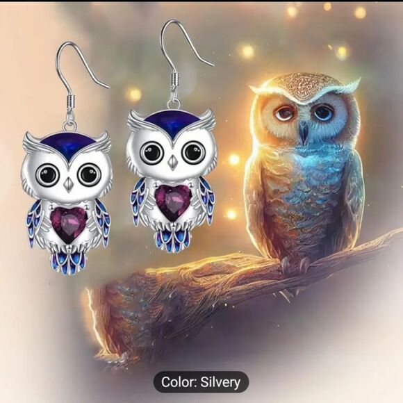 Owl earrings dangle new f2 - Picture 1 of 3